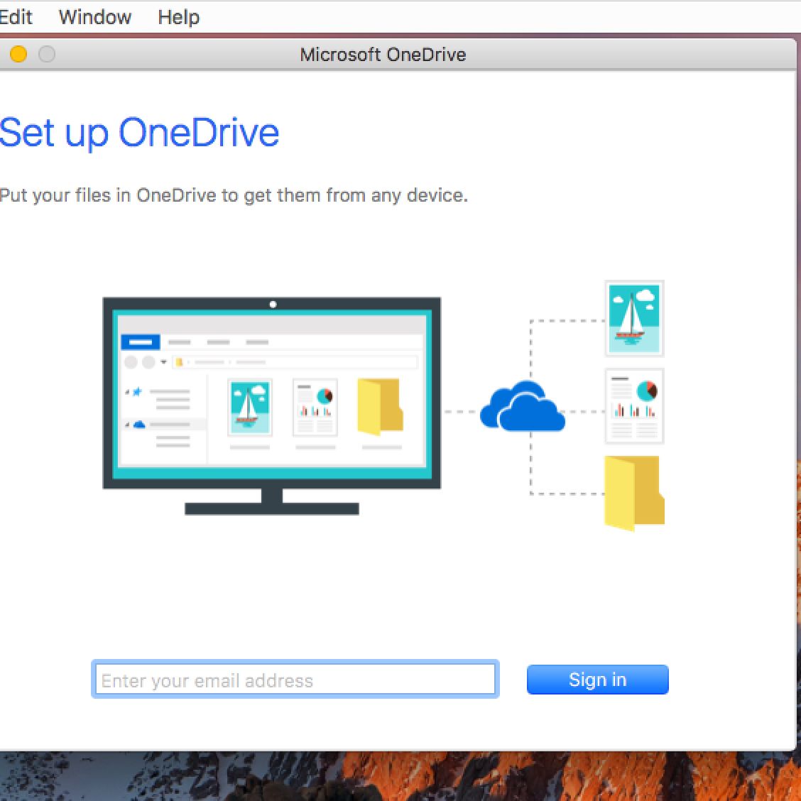 reset onedrive for business mac